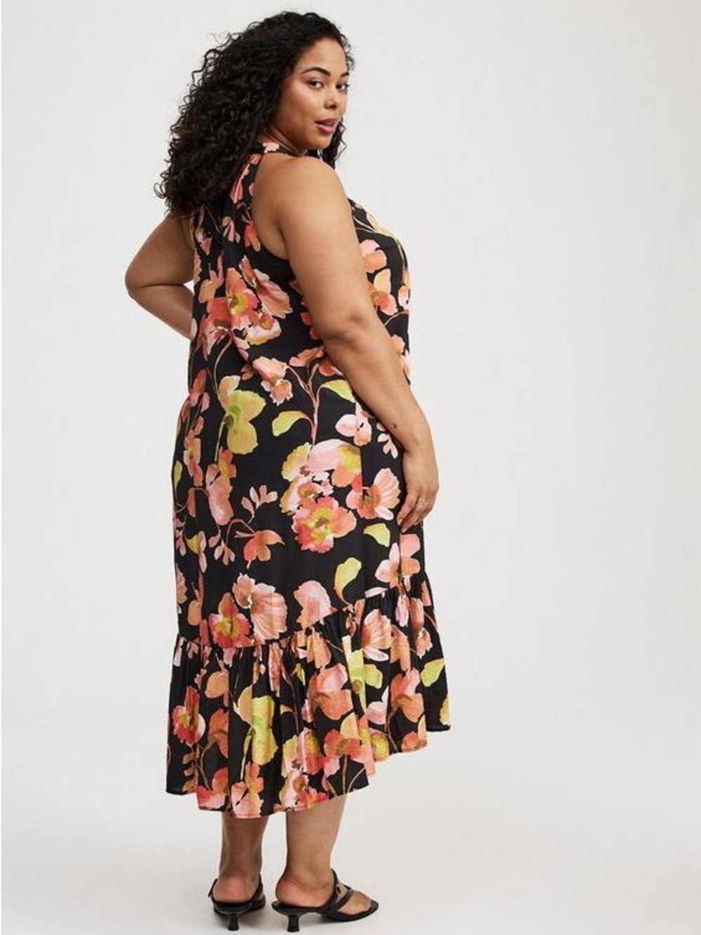 Torrid 1X Midi High-neck tie-back dress NWT - Picture 7 of 7